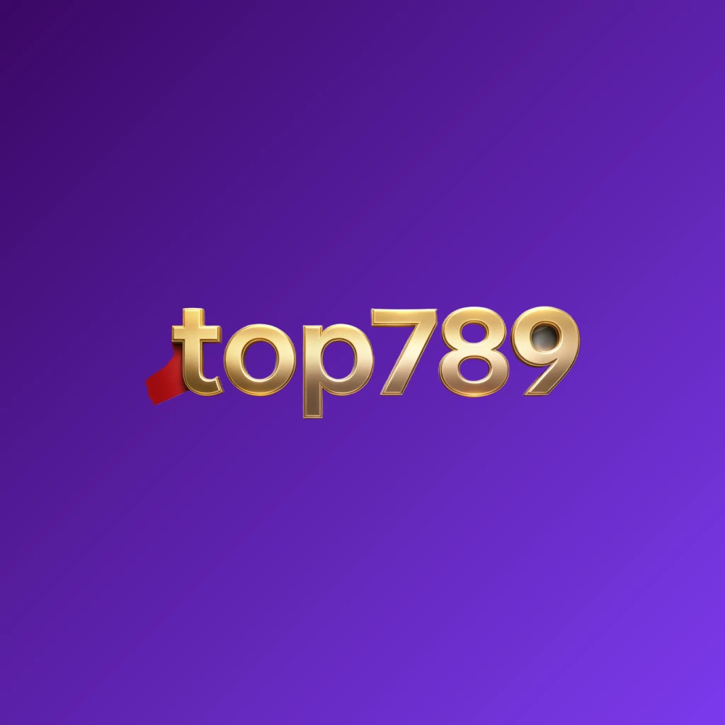 Luxury casino logo for top789 featuring rich gold gradient text with red and black accents, elegant lights, and a high-end entertainment style on a transparent background in a wide horizontal rectangular wordmark design